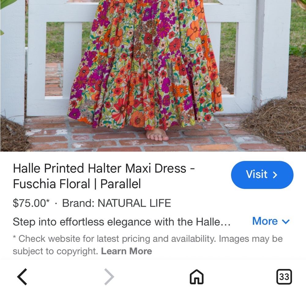 NATURAL LIFE Floral Halle Halter Maxi Dress in Orange, Pink, Green - NWT! - Picture 11 of 11